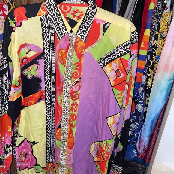 Versace Other - Very Rare Gianni Versace floral paint baroque print button down shirt